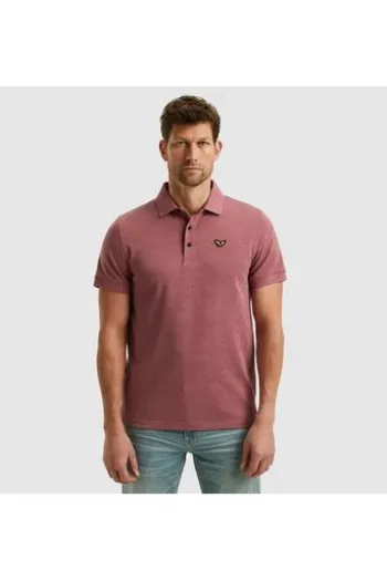 PME LEGEND Polo Shirt Jacquard jersey dry rose Strukturmuster Regular Fit