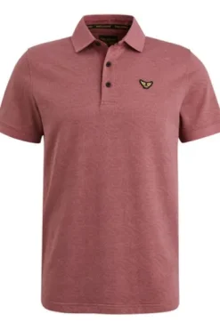PME LEGEND Polo Shirt Jacquard jersey dry rose Strukturmuster Regular Fit
