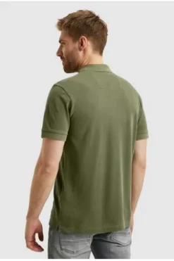 PME LEGEND Polo Shirt pique garment dye Deep lichen green