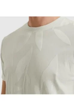 PME LEGEND T-Shirt Jacquard Jersey bright white gemustert Regular Fit