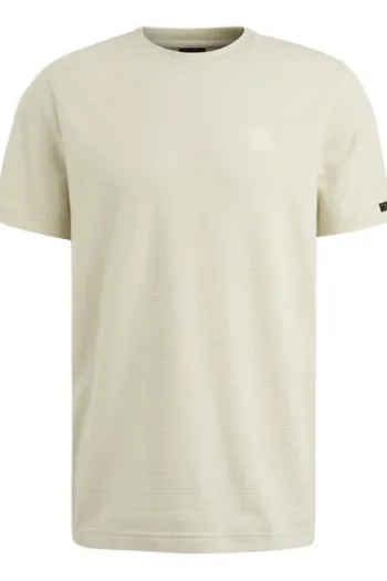 PME LEGEND T-Shirt Jacquard Stripes bone white Regular Fit