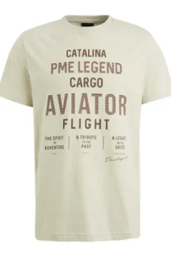 PME LEGEND T-Shirt r-neck jersey bone white Regular Fit