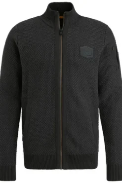 PME Legend Zip jacket cotton structure Strickjacken black onyx