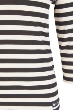 RABE Polo-Shirt alabaster gestreift 3/4-Arm