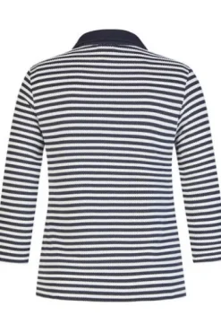 RABE Polo-Shirt pazifik gestreift 3/4-Arm
