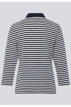 RABE Polo-Shirt pazifik gestreift 3/4-Arm