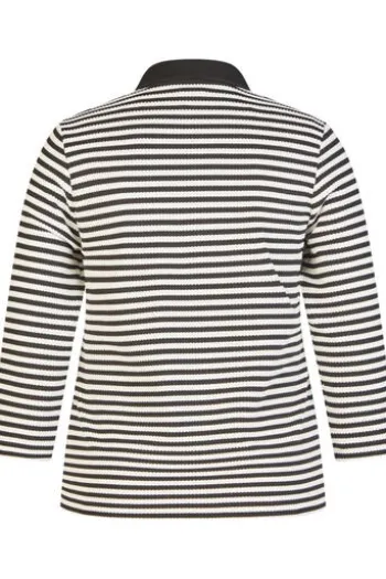 RABE Polo-Shirt schwarz gestreift 3/4-Arm