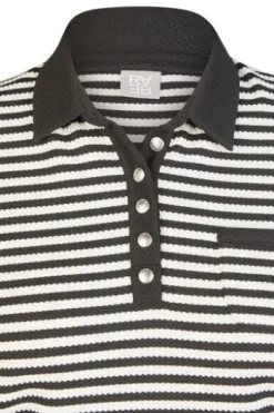 RABE Polo-Shirt schwarz gestreift 3/4-Arm
