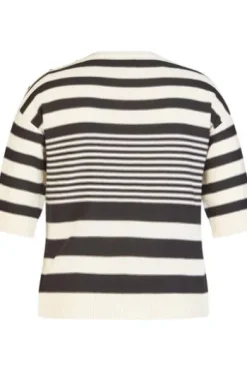 RABE Pullover alabaster gestreift Kurzarm