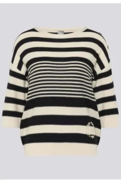 RABE Pullover alabaster gestreift Kurzarm
