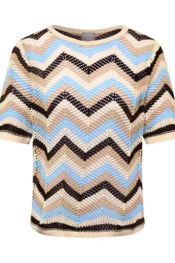 RABE Pullover ozean gemustert Kurzarm