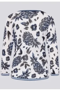 RABE Pullover pazifik geblümt 3/4-Arm