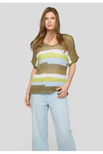 RABE Pullover thymian gestreift