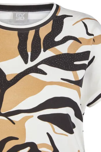 RABE Shirt alabaster gemustert Kurzarm