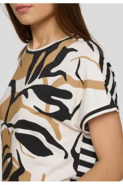 RABE Shirt alabaster gemustert Kurzarm