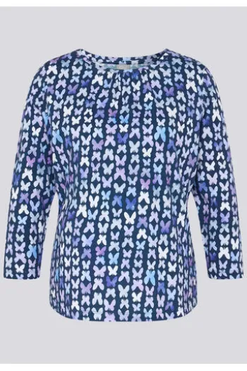 RABE Shirt dunkeljeans gemustert 3/4-Arm