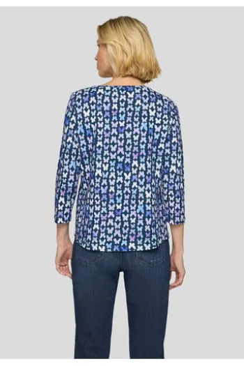 RABE Shirt dunkeljeans gemustert 3/4-Arm