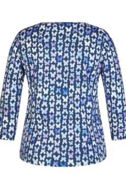 RABE Shirt dunkeljeans gemustert 3/4-Arm