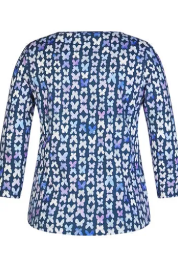 RABE Shirt dunkeljeans gemustert 3/4-Arm