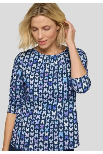 RABE Shirt dunkeljeans gemustert 3/4-Arm