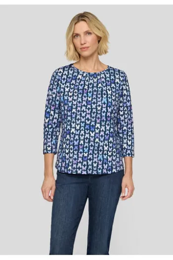 RABE Shirt dunkeljeans gemustert 3/4-Arm