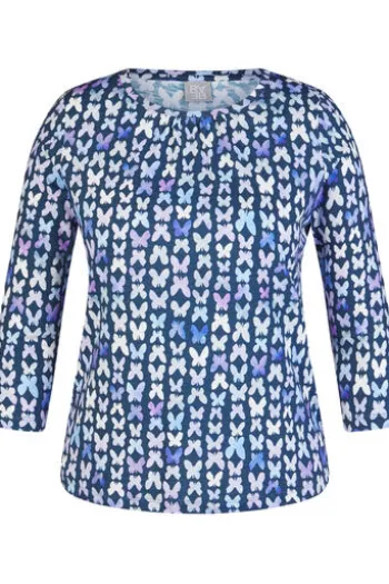 RABE Shirt dunkeljeans gemustert 3/4-Arm