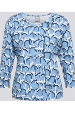 RABE Shirt hellblau gemustert 3/4-Arm