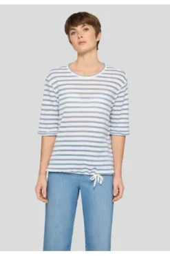 RABE Shirt himmelblau gestreift Kurzarm