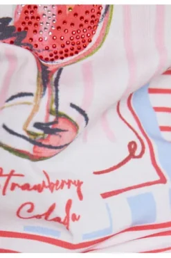 RABE Shirt koralle gestreift mit Frontprint