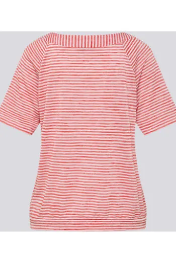 RABE Shirt koralle gestreift im soften Feinstrick