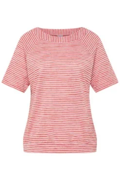 RABE Shirt koralle gestreift im soften Feinstrick