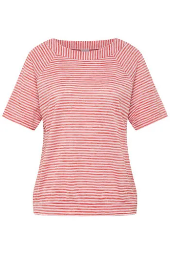 RABE Shirt koralle gestreift im soften Feinstrick
