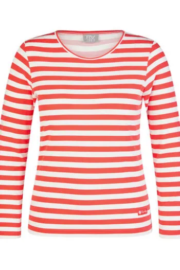 RABE Shirt koralle gestreift mit langem Arm