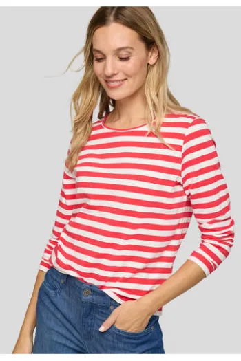 RABE Shirt koralle gestreift mit langem Arm