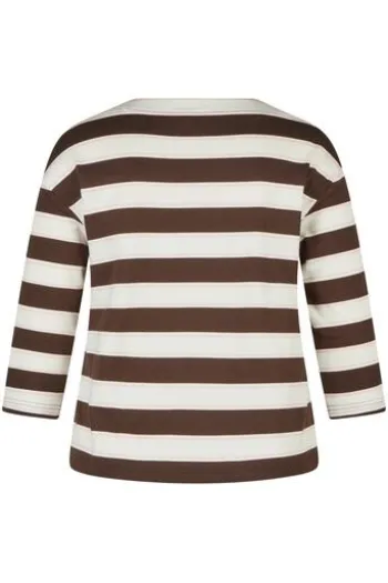 RABE Shirt mokka gestreift 3/4-Arm