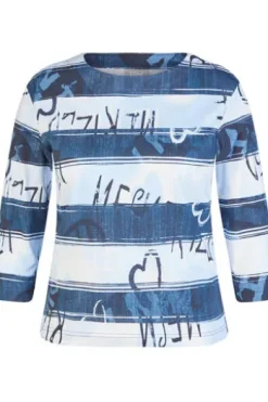 RABE Shirt pastellblau gestreift 3/4-Arm