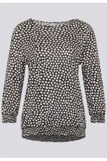 RABE Shirt schwarz gepunktet 3/4-Arm