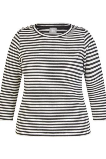 RABE Shirt schwarz gestreift