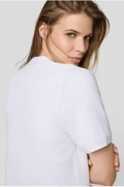 RABE Strickjacke weiß Kurzarm