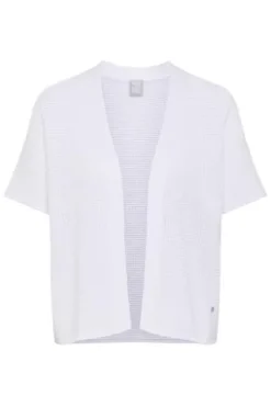 RABE Strickjacke weiß Kurzarm