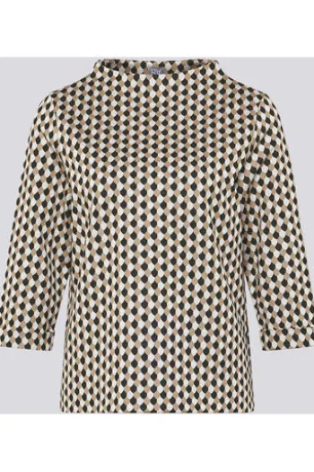 RABE Sweatshirt mandel gemustert 3/4-Arm