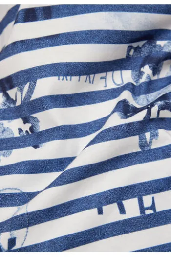 RABE T-Shirt Denim Love dunkel jeans gestreift Kurzarm