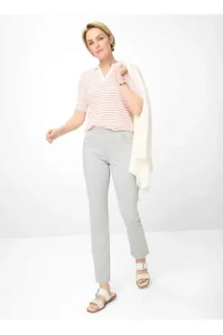 RAPHAELA BY BRAX Baumwoll-Hose Pamina smoke grau Slim Fit in Super Dynamic-Stretchqualität