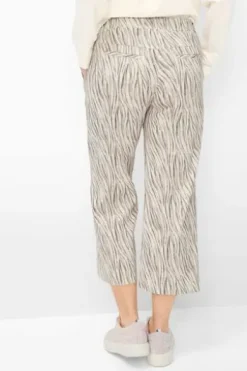 RAPHAELA BY BRAX 6/8 Culotte-Hose Pam ecru gemustert Wide Fit im Animal-Dessin