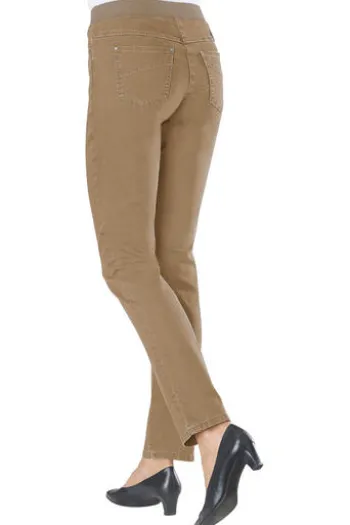 RAPHAELA BY BRAX Jeans Pamina sand Slim Fit in Schlupfform mit Reißverschlussoptik