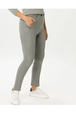 RAPHAELA BY BRAX Jersey-Hose Lillyth hellgrau Slim Fit im Fischgrät-Dessin