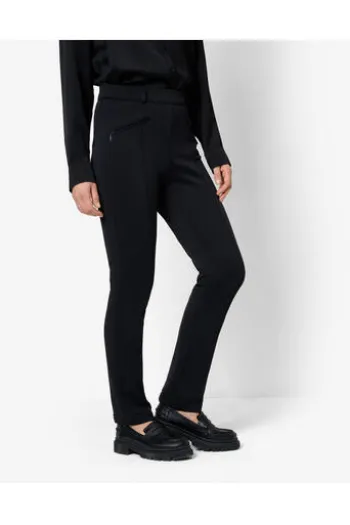 RAPHAELA BY BRAX Thermo-Jersey-Hose Lillyth schwarz mit warmer Fleece-Innenseite