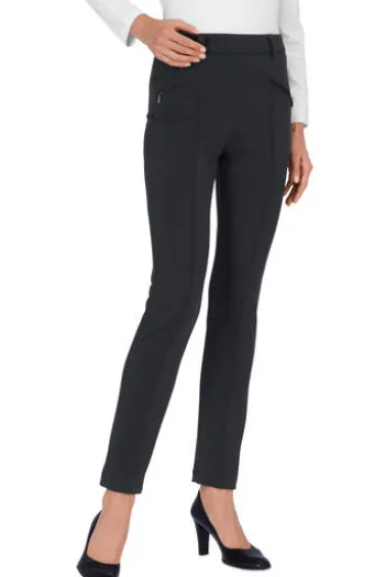 RAPHAELA BY BRAX Thermo-Jersey-Hose Lillyth schwarz mit warmer Fleece-Innenseite