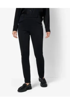 RAPHAELA BY BRAX Thermo-Jersey-Hose Lillyth schwarz mit warmer Fleece-Innenseite