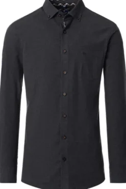REDMOND Flanell Hemd anthrazit Comfort Fit Langarm